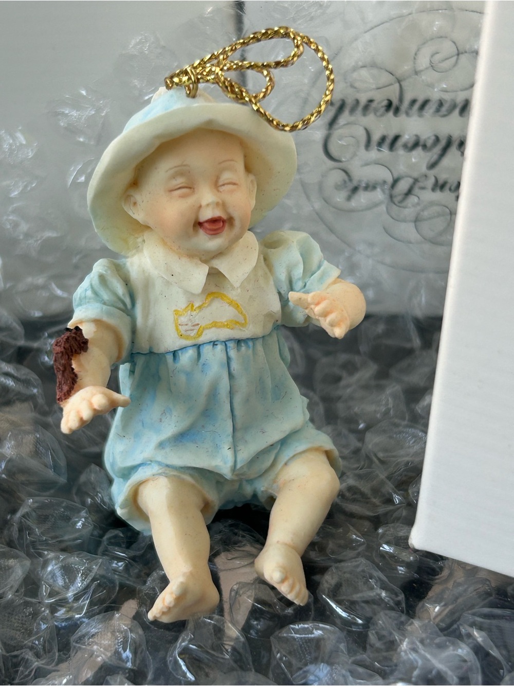 Baby Figurine “tickles”Ornament in Light Blue by Ashton Drake
